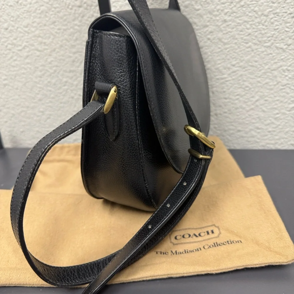 Coach Madison Carlyle Black Leather Crossbody Bag